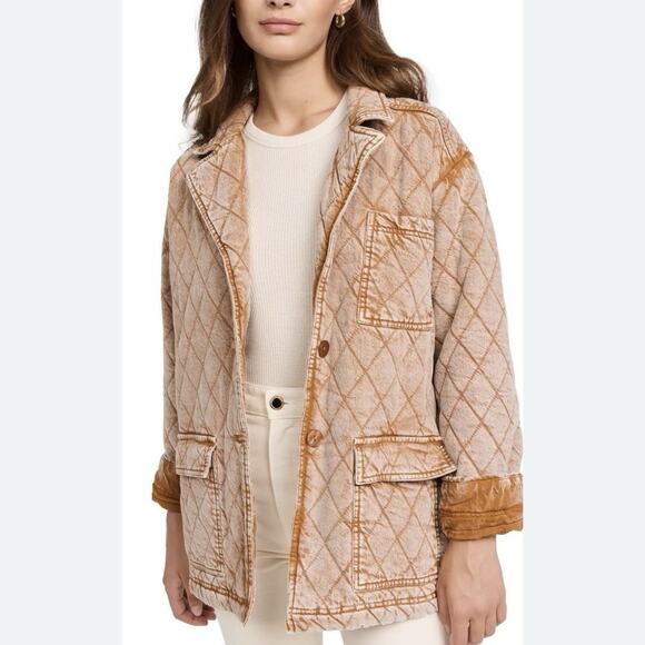 Young Fabulous & Broke Walker Quilted Jacket in Butterscotch Mineral YFB Size XS - Picture 1 of 12